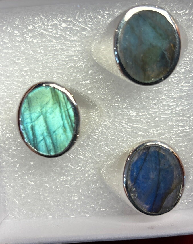 mens sterling silver ring Size 12 Labradorite