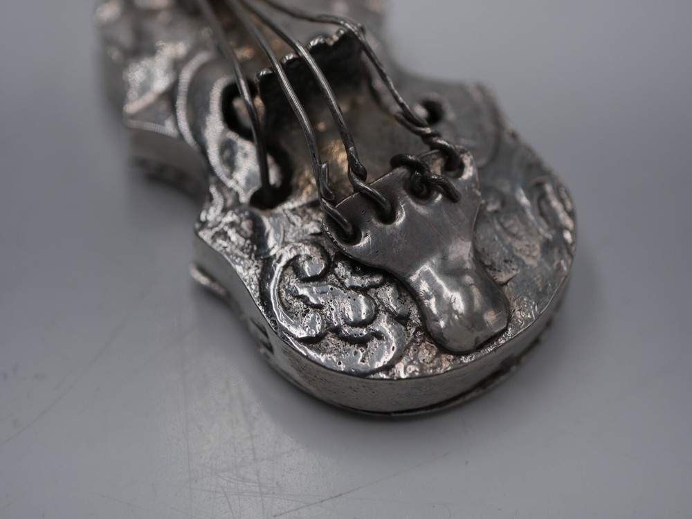RARE SOLID SILVER VIOLIN BOX NETHERLANDS DUTCH SILVER or GERMANY