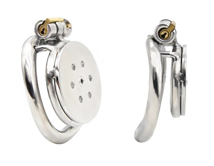 Small Flat Lock Chastity Device with Arc Ring Chastity‬ Cage Preventing Cheating
