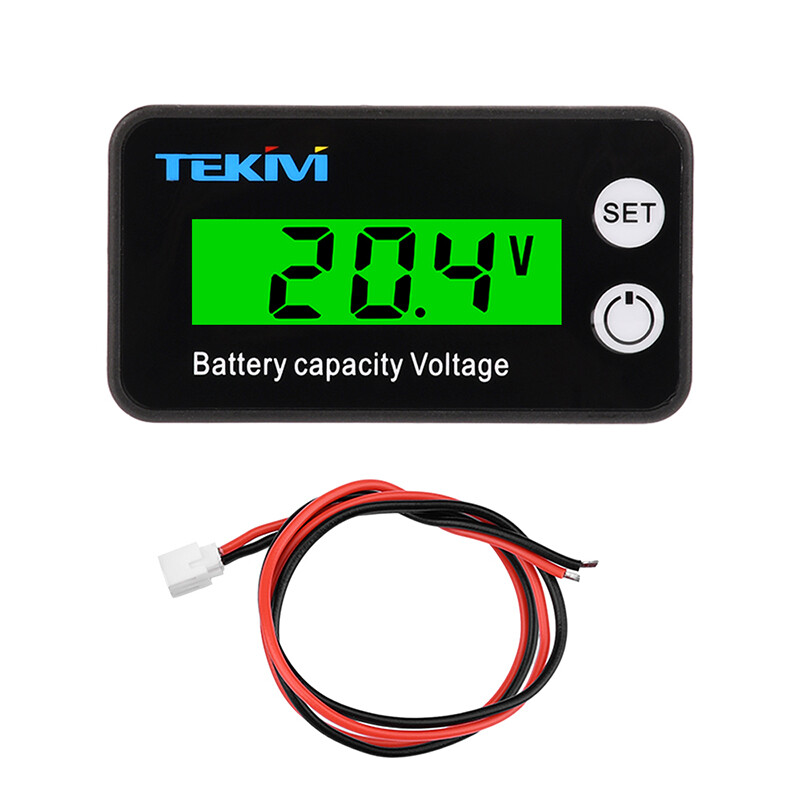 6136B High Precision LCD Battery Voltmeter Indicator Low Voltage Alarm Setting