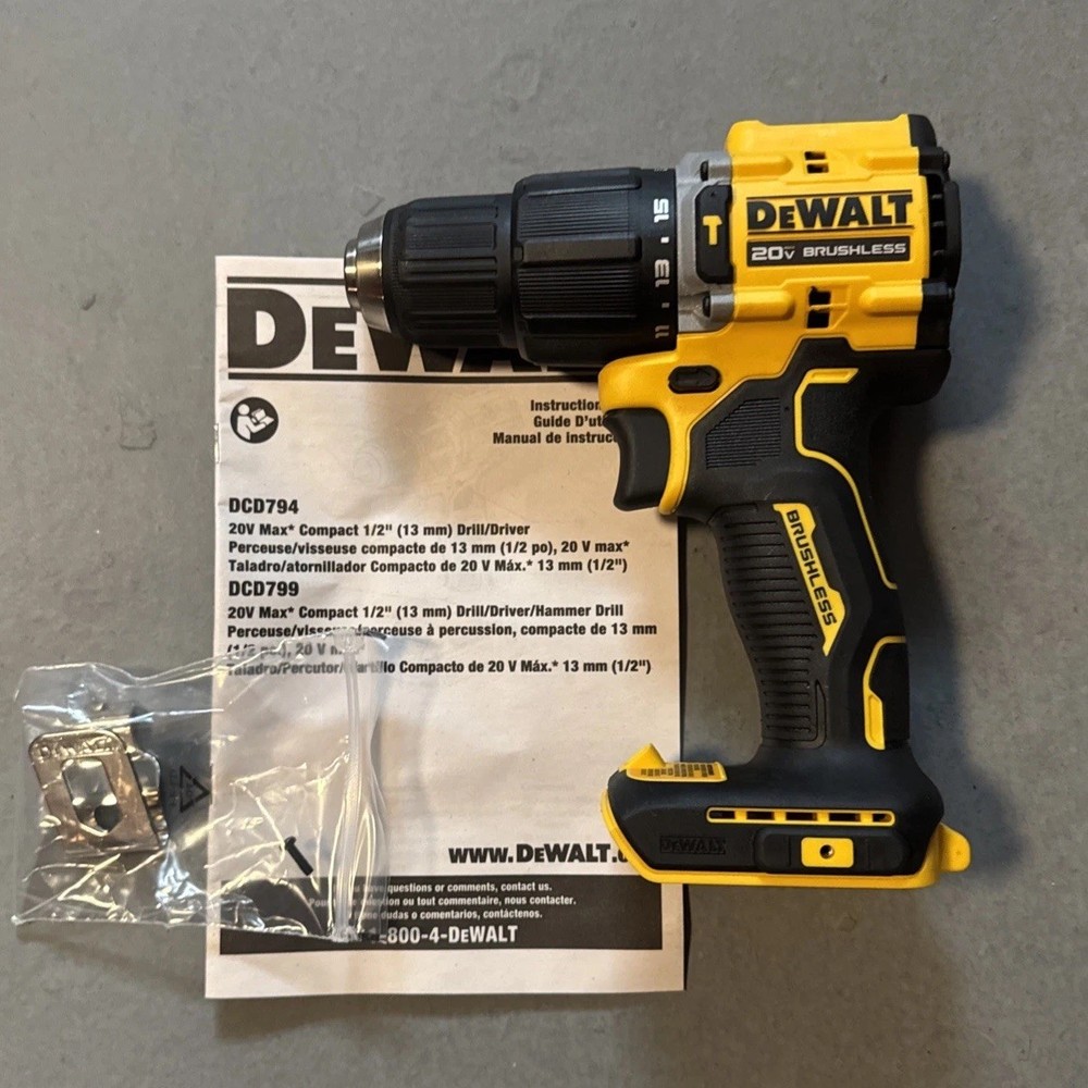 DEWALT DCD799B 20V MAX ATOMIC BRUSHLESS 1/2” Hammer Drill (Tool Only)