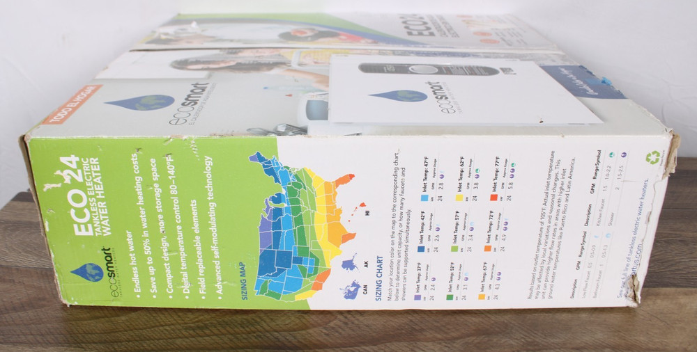 EcoSmart ECO 24 24kW 240V Tankless Electric Water Heater Digital Control Open Bo