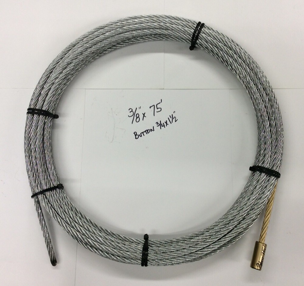 Water Service Line Slitter Puller Trenchless Pipe Replacement Cable 3/8”x 75’