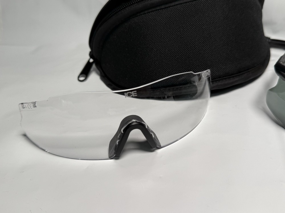 ESS ICE Eyeshield Ballistic Shooting Glasses Bendable Frames Clear & Dark Lens