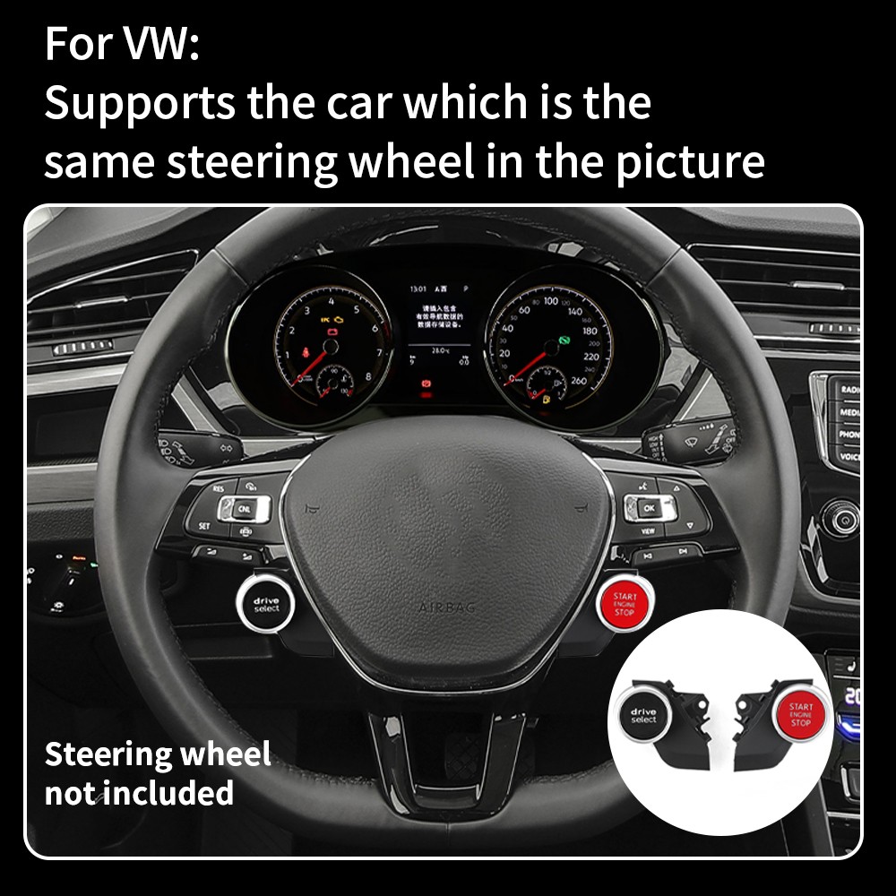 Push Start Ignition Kit Engine Start Stop Button Switch Keyless Go System For VW