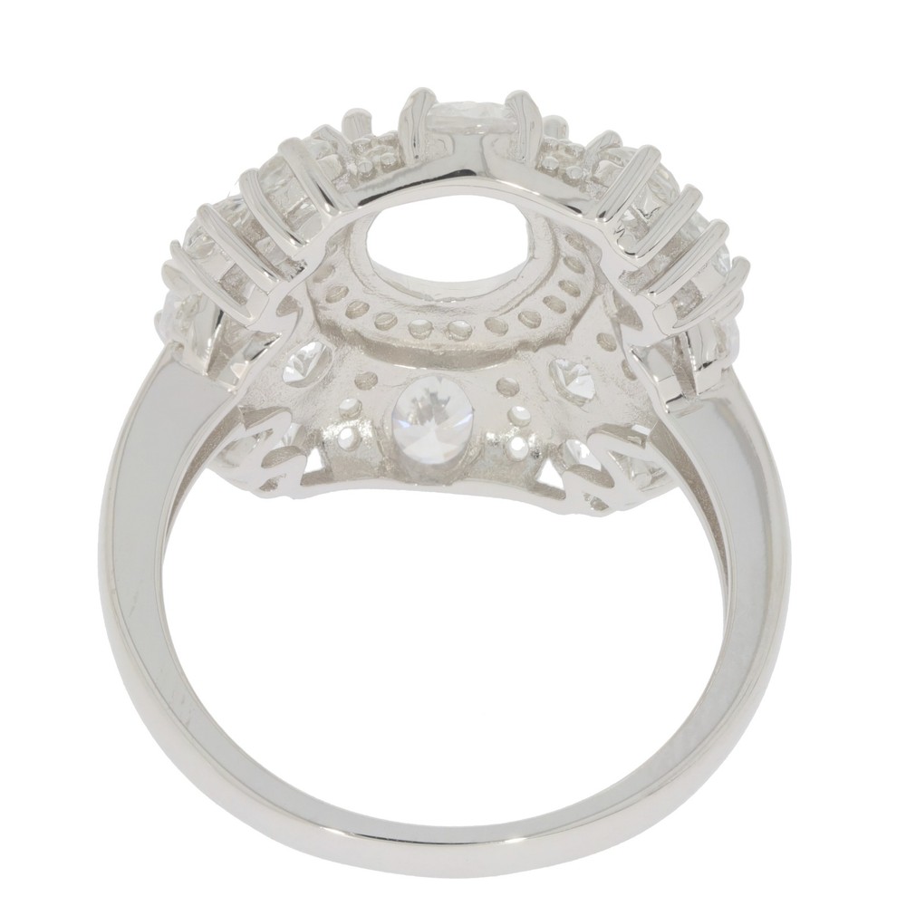 Sterling Silver Semi Mount Ring Setting Oval OV 9x7mm