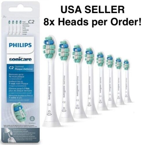 8 PCS C2 Plaque Control Toothbrush Replacement Brush Heads pack HX9044/33