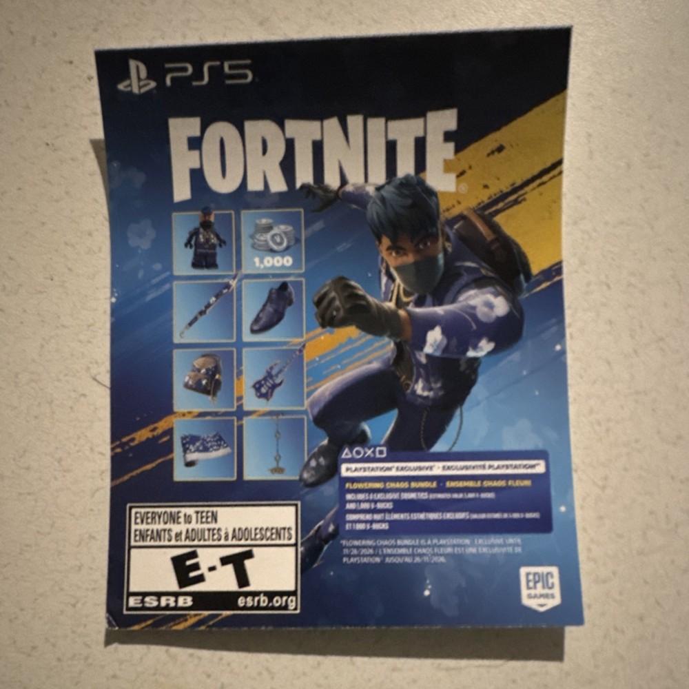 Fortnite Flowering Chaos PS5 Exclusive Bundle Code (NEW)