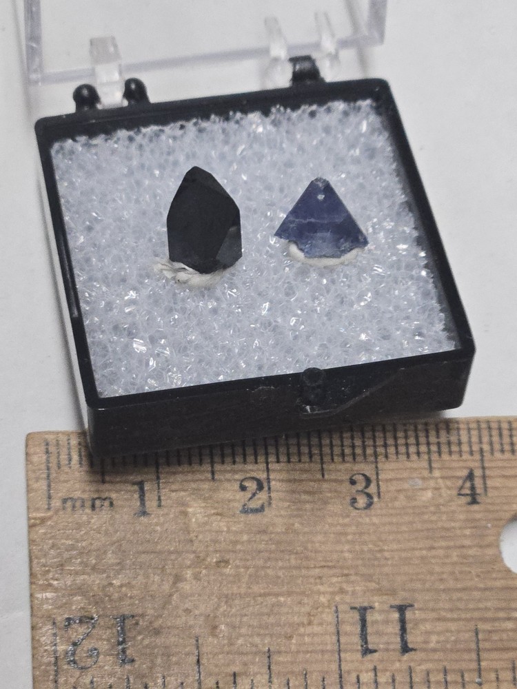 Rare blue Benitoite Neptunite Thumbnail specimen