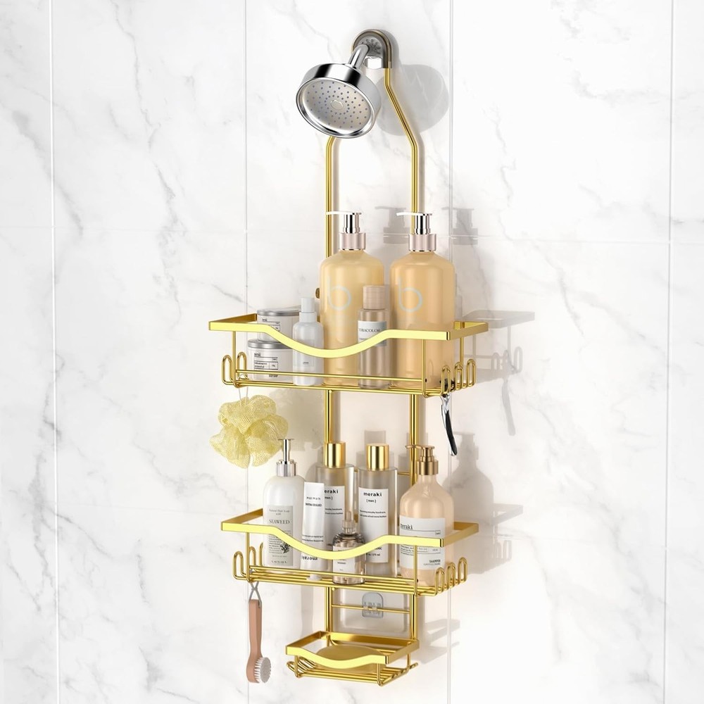 Shower Caddy Hanging Adjustable Shower Caddy, Rustproof Shower Organizer Exte...