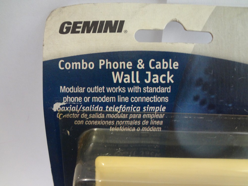 Gemini Combo Phone & Cable Wall Jack TA59 - Almond