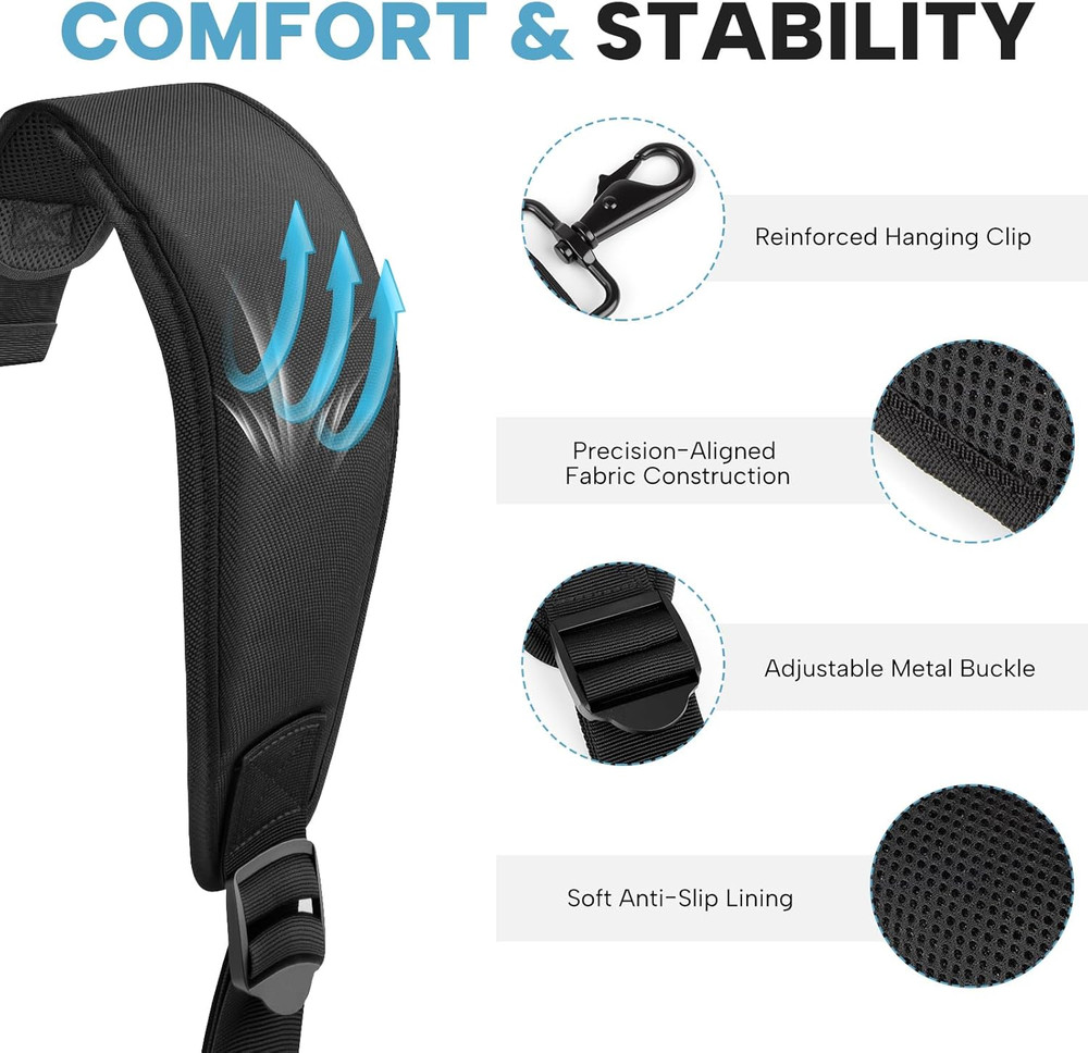 Golf Bag Shoulder Strap, Universal Golf Bag Strap Replacement Double Shoulder Ad
