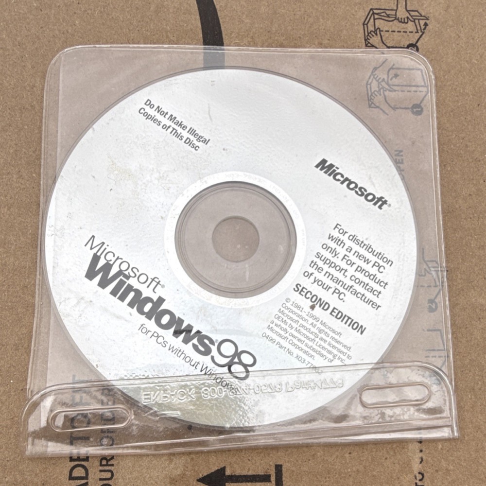 Microsoft Windows 98 Second Edition Operating System CD English