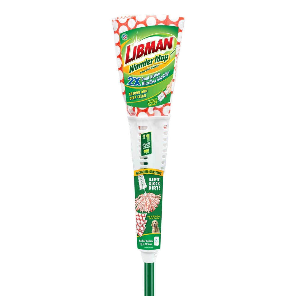 Libman Microfiber Wonder Mop with Green Steel Handle.
