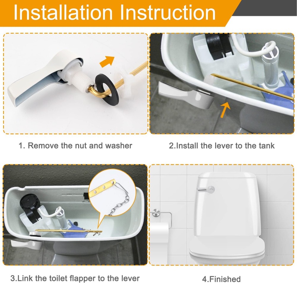 Universal Front Mount Toilet Handle Tank Flush Lever Replacement Handle Toilets