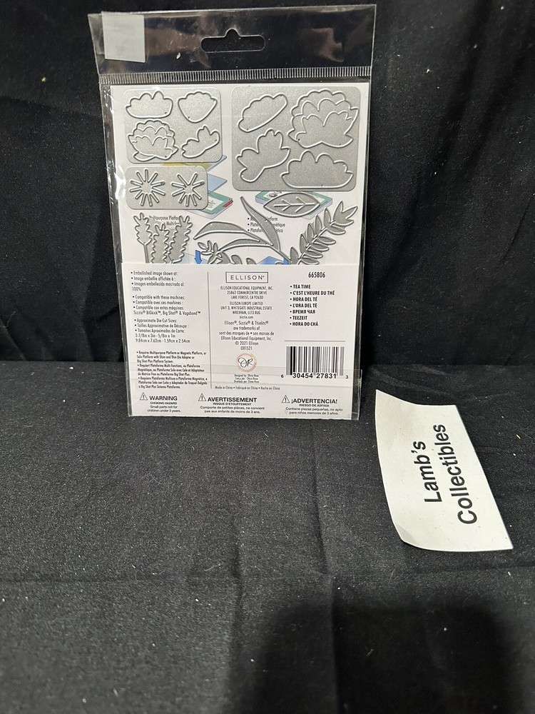 Sizzix Thinlits Tea Time 10 dies Ellison Educational Equip Scrapbooking 665806