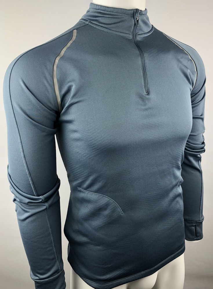 Under Armour Mens Fitted Gray Long Sleeve 1/4 Zip Athletic Pullover Size Medium
