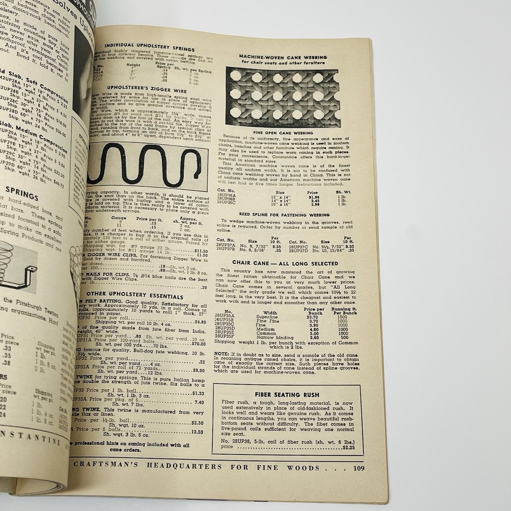 1952 Constantine's Manual For Craftsman Catalog Reference Guide Woodworking Tool