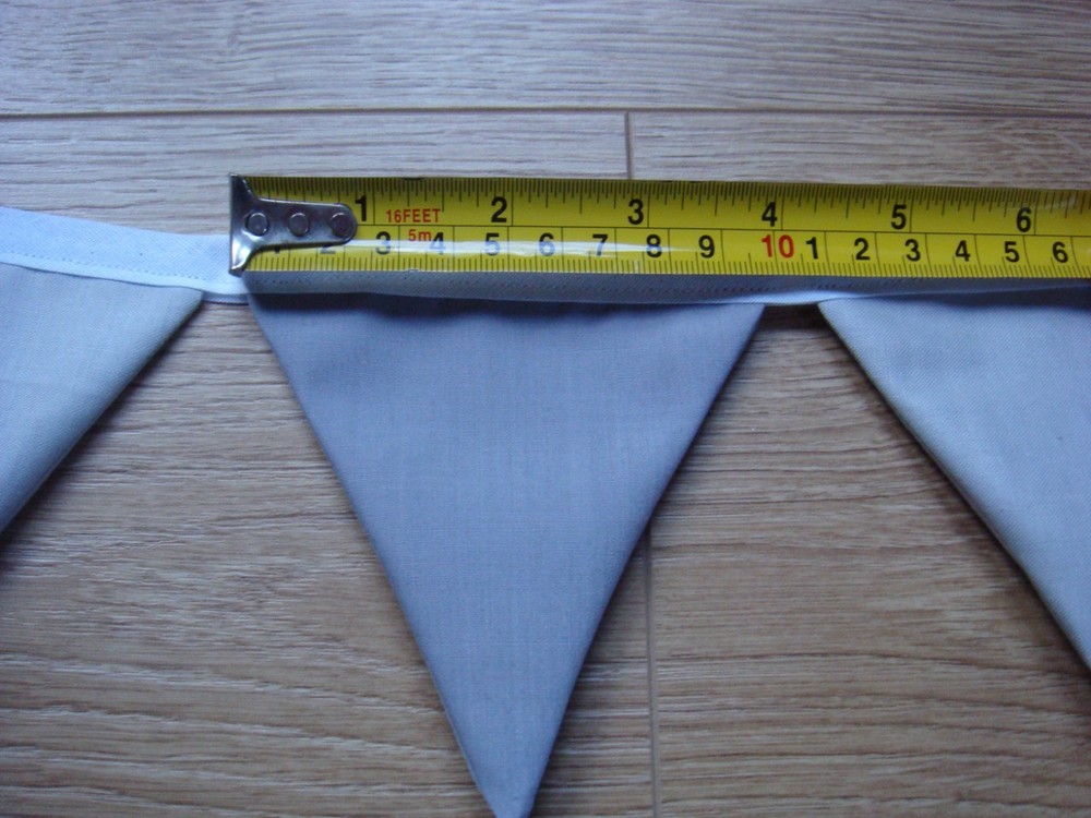 Handmade fabric bunting, Plain Teal and Grey, over 3 metres