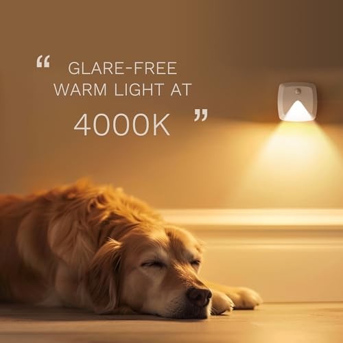 -Pack Stick-on Motion Sensor Lights, Warm White LED Night Light, Stick 6 Modern