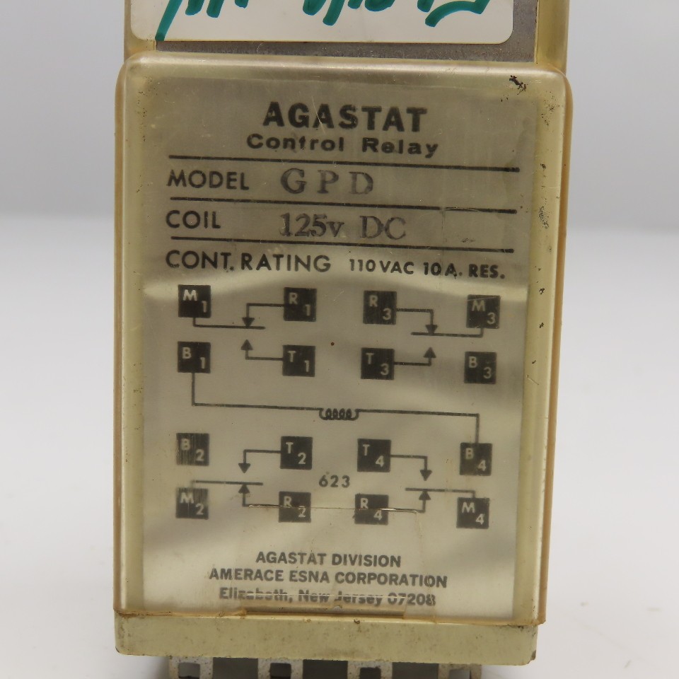 Agastat GPD 125V DC Coil Control Relay Module