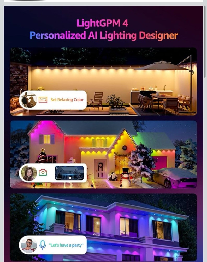 Permanet Outdoor Lights, 100ft