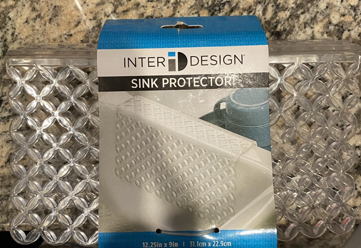 InterDesign Euro Kitchen Sink Divider Protector mat clear 12.25inx9in.