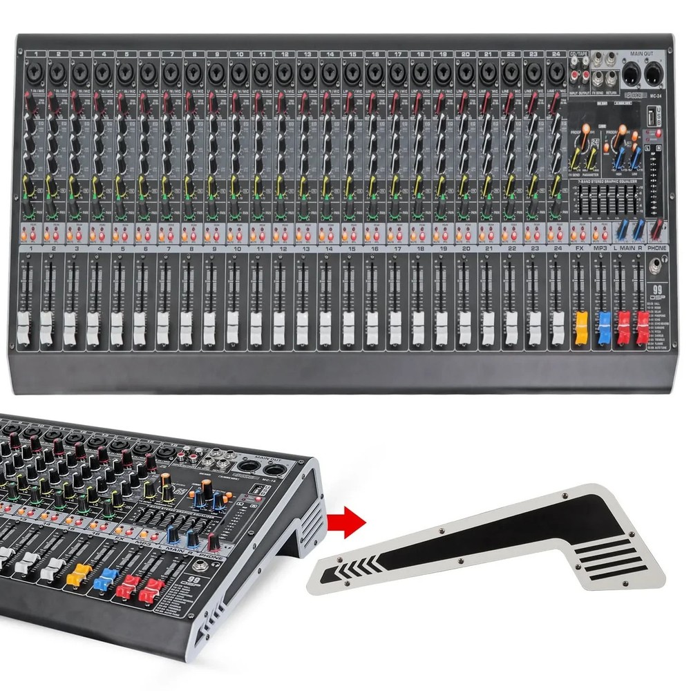 5Core Audio Mixer 24 Channel DJ Soundboard USB Interface Bluetooth XLR Console