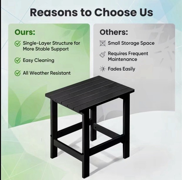 Weather Resistant Outdoor oversized Side Table Brown