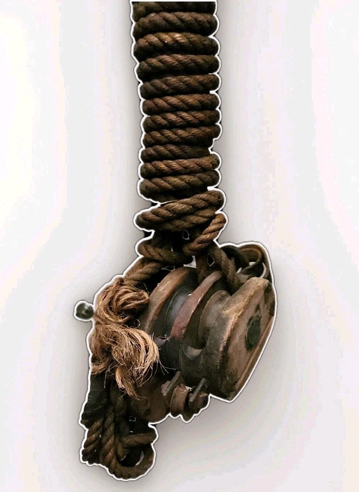 Vintage Pulleys Hooks And Rope Rope