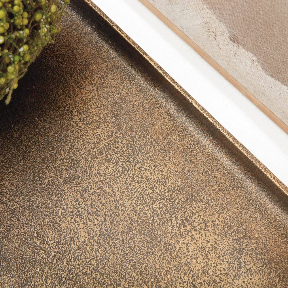 Modern Industrial Antique Brass Rectangular Tray - 19.75"