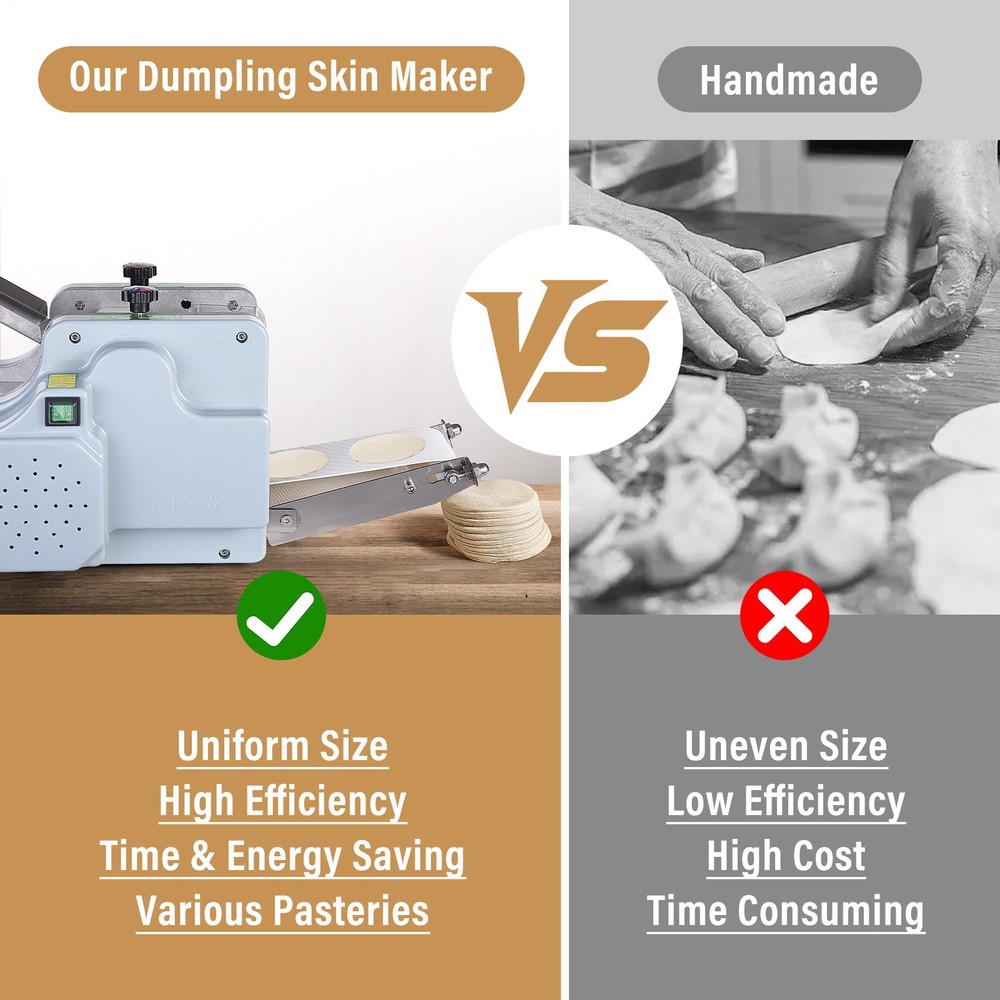 110V Automatic Dumpling Skin Machine Dumpling Wrapper Maker 50-60 Pieces/Min
