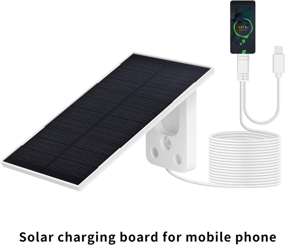 3W 5V Portable Waterproof Solar Panel with 6 FT Micro USB and Type-C White
