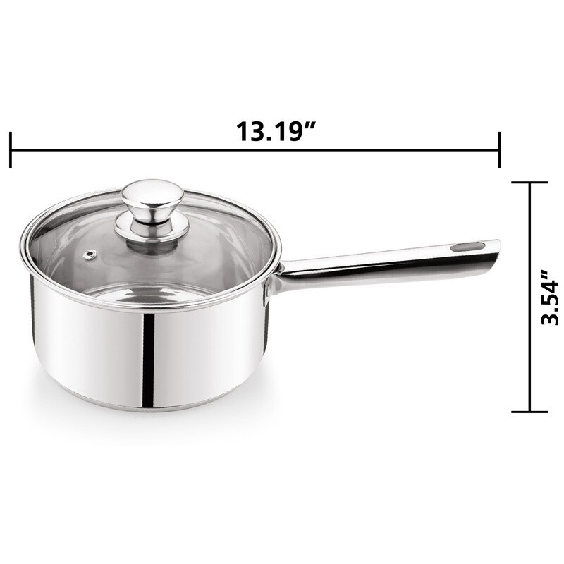 Stainless Steel 10Pc Cookware Set Induction Safe Essential Kitchen Cookware Set