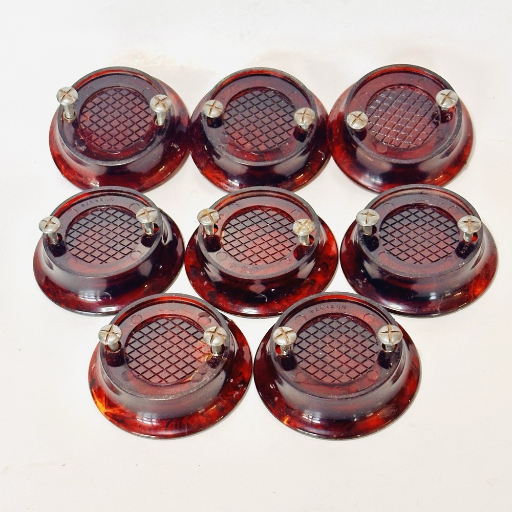 8 Vintage Bakelite Art Deco Butterscotch Cherry Red Swirl Knobs Drawer Pulls
