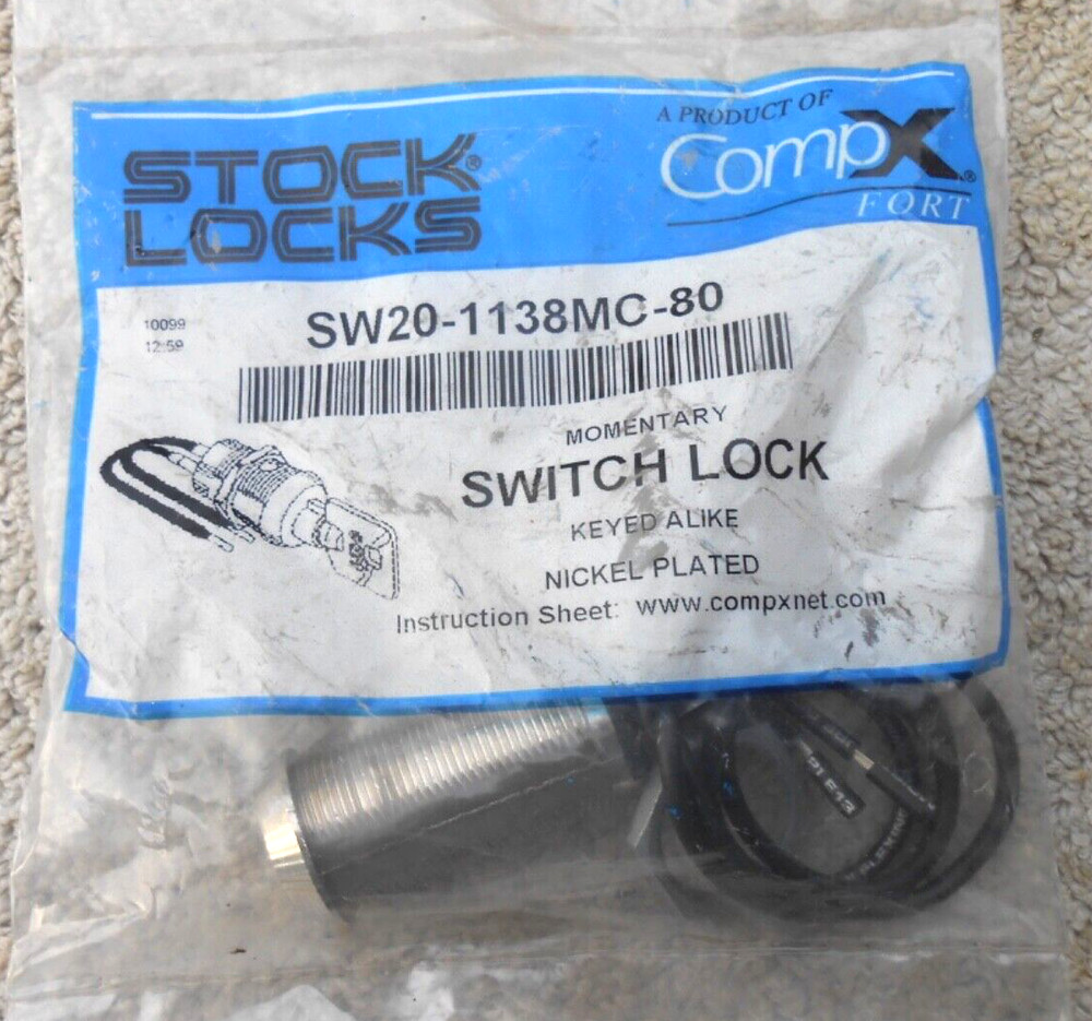COMPX Fort  Switch Lock SW20 -1138MC-82 Maintaining Switch Key # 27381