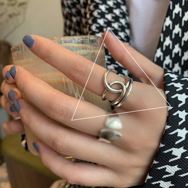 Handmade adjustable Solid 925 Silver Heavy Pure Ring For Women Gift For