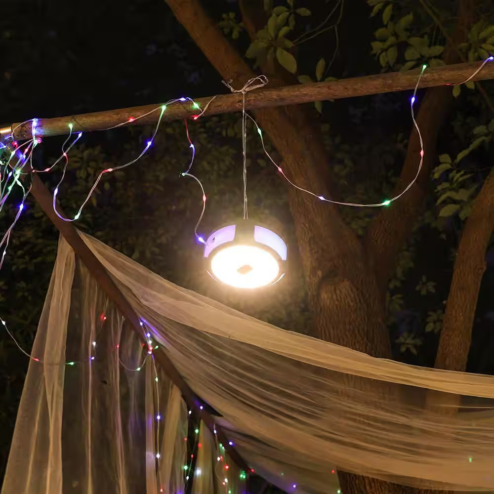 250-Lumens 2-In 1 Multi-Functional Rechargeable Utility Light with String Light