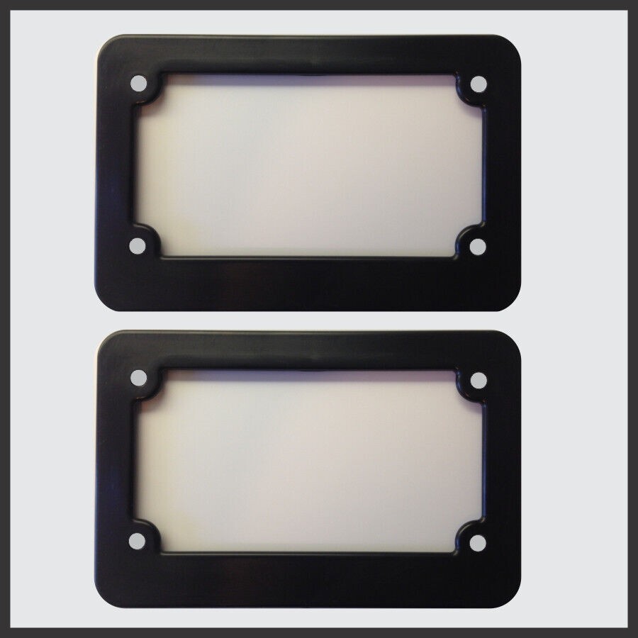 Motorcycle Scooter Blank Plastic License Plate Frame Set Tag Holder New Plain