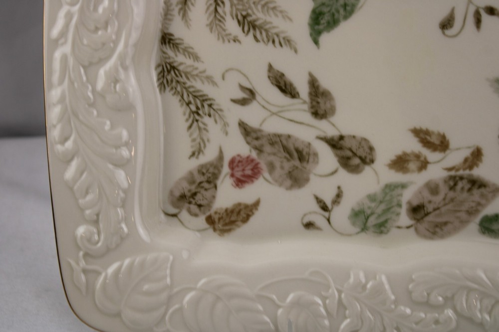 Lenox Nature's Impression Serving Tray Embossed Leaves