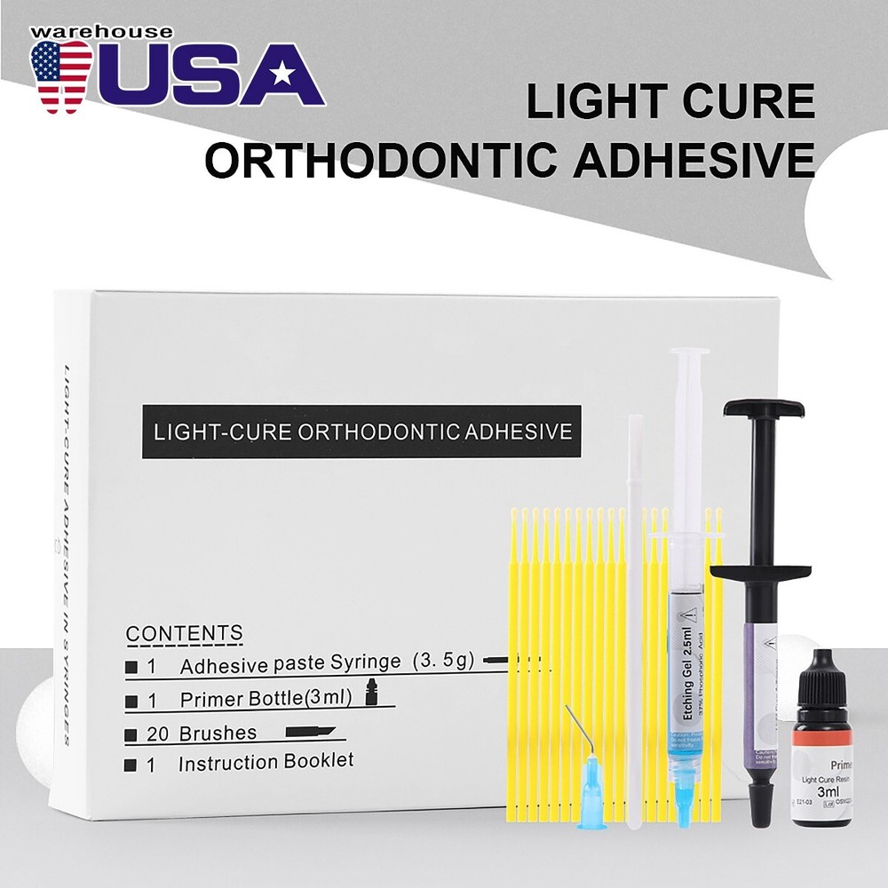 Dental Orthodontic Light Cure Composite Syringe Kit Bonding System Adhesive Set