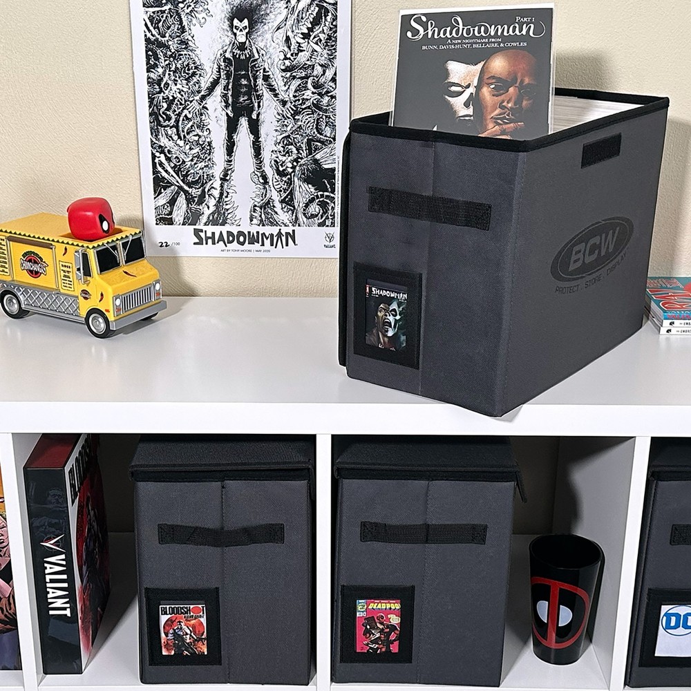 (12) BCW Foldaway Comic Book Storage Box Light-Weight Collapsible Modern/Silver