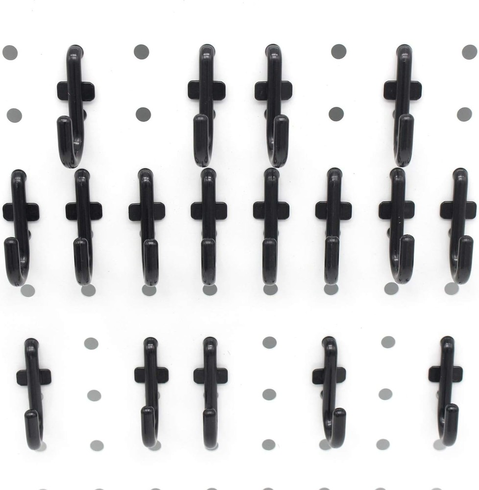 Pegboard Hooks Kit Pegboard J Hook Assortment 100PK Black Peg Hooks