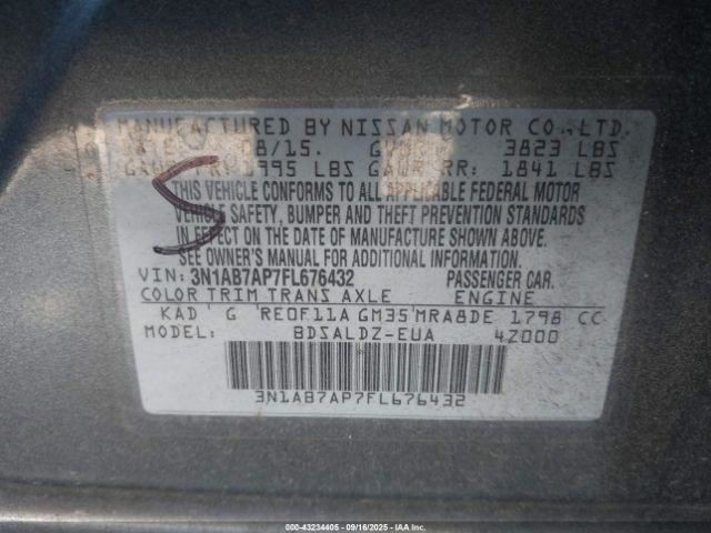 SENTRA 2015 Glove Box 4933530