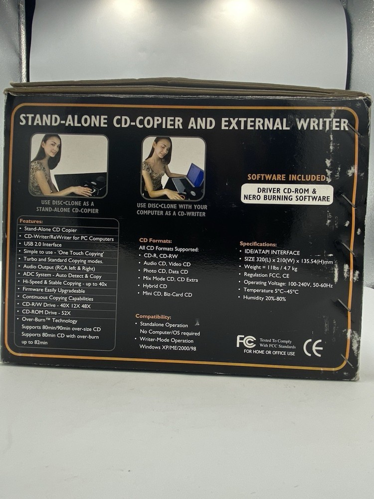 e3 Works 1 - 1 CD Copier DISC CLONE II Model No. DCU-4002 TESTED/ WORKING.