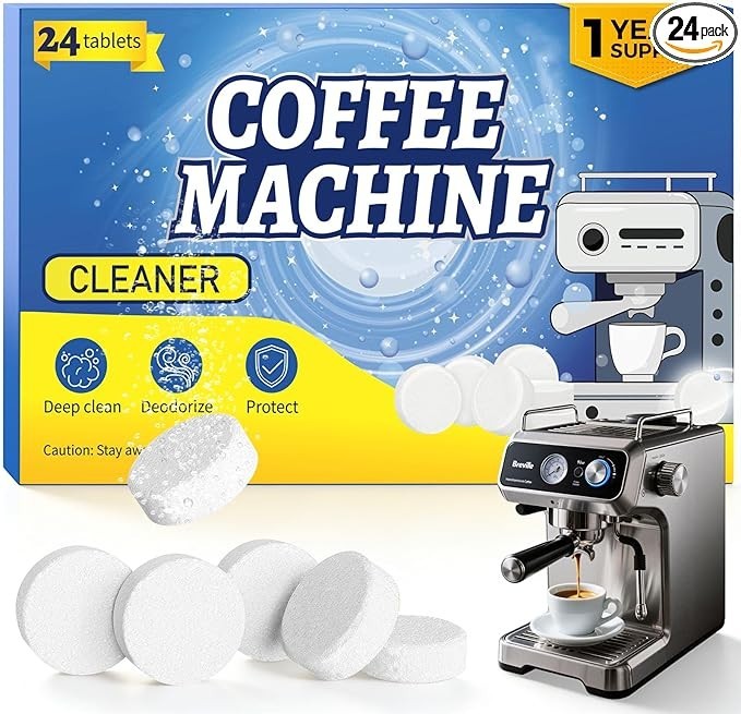 Coffee Maker Cleaner Descaler Tablets, 24 Counts Machine Cleaning Tabs, Works wi