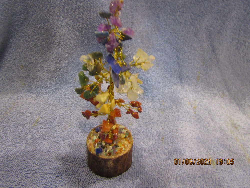 7" tall Quartzsite Arizona gem tree asorted stones.