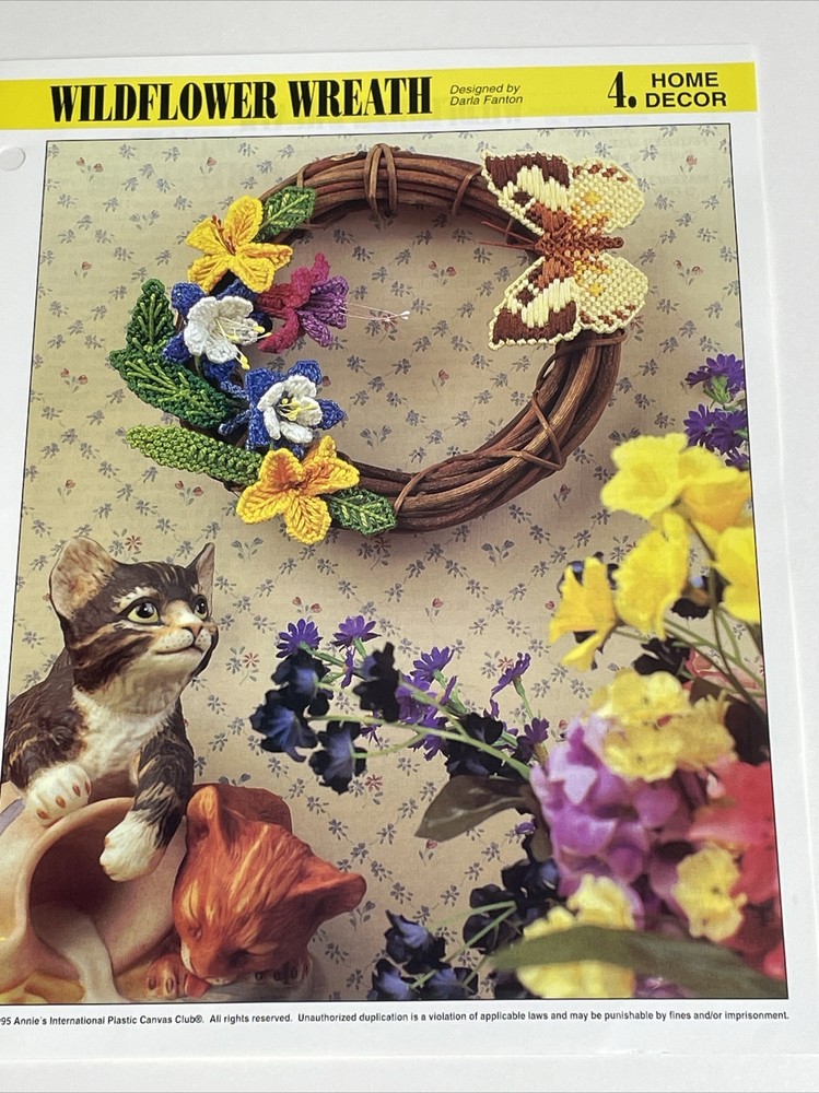Annie's Attic Wildflower Wreath Plastic Canvas Pattern