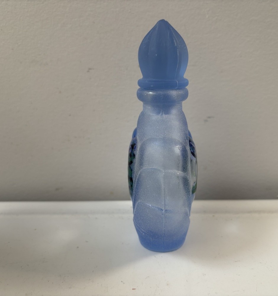 Blue Violets Glass Perfume Bottle