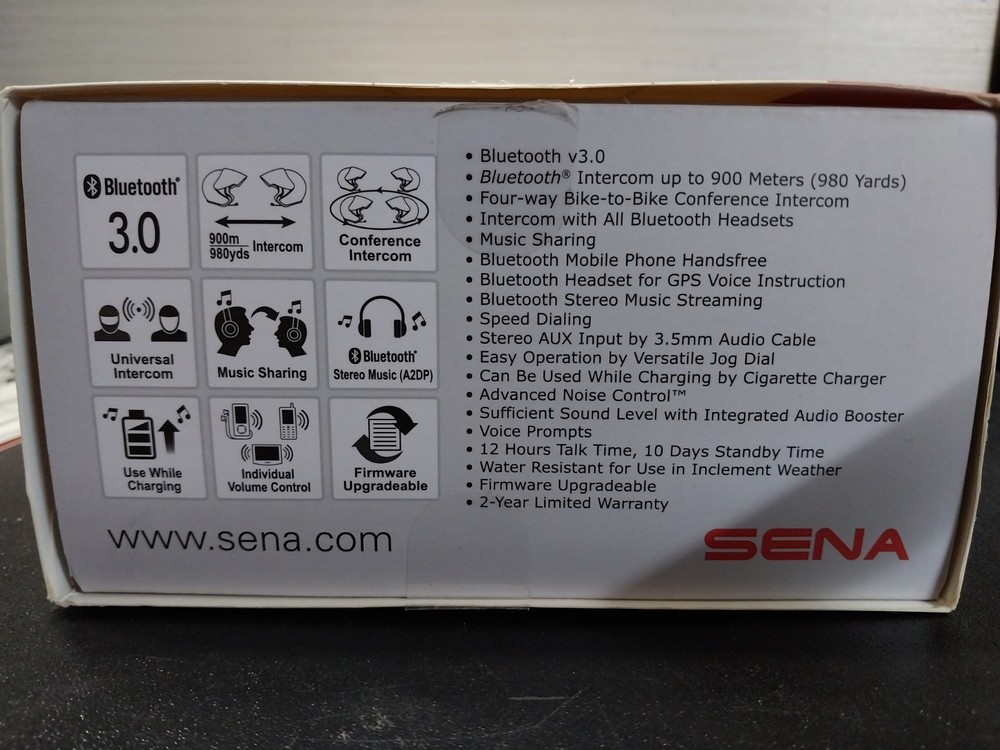 Sena SMH10-11 Motorcycle Bluetooth Headset & Intercom System & New Helmet Kit